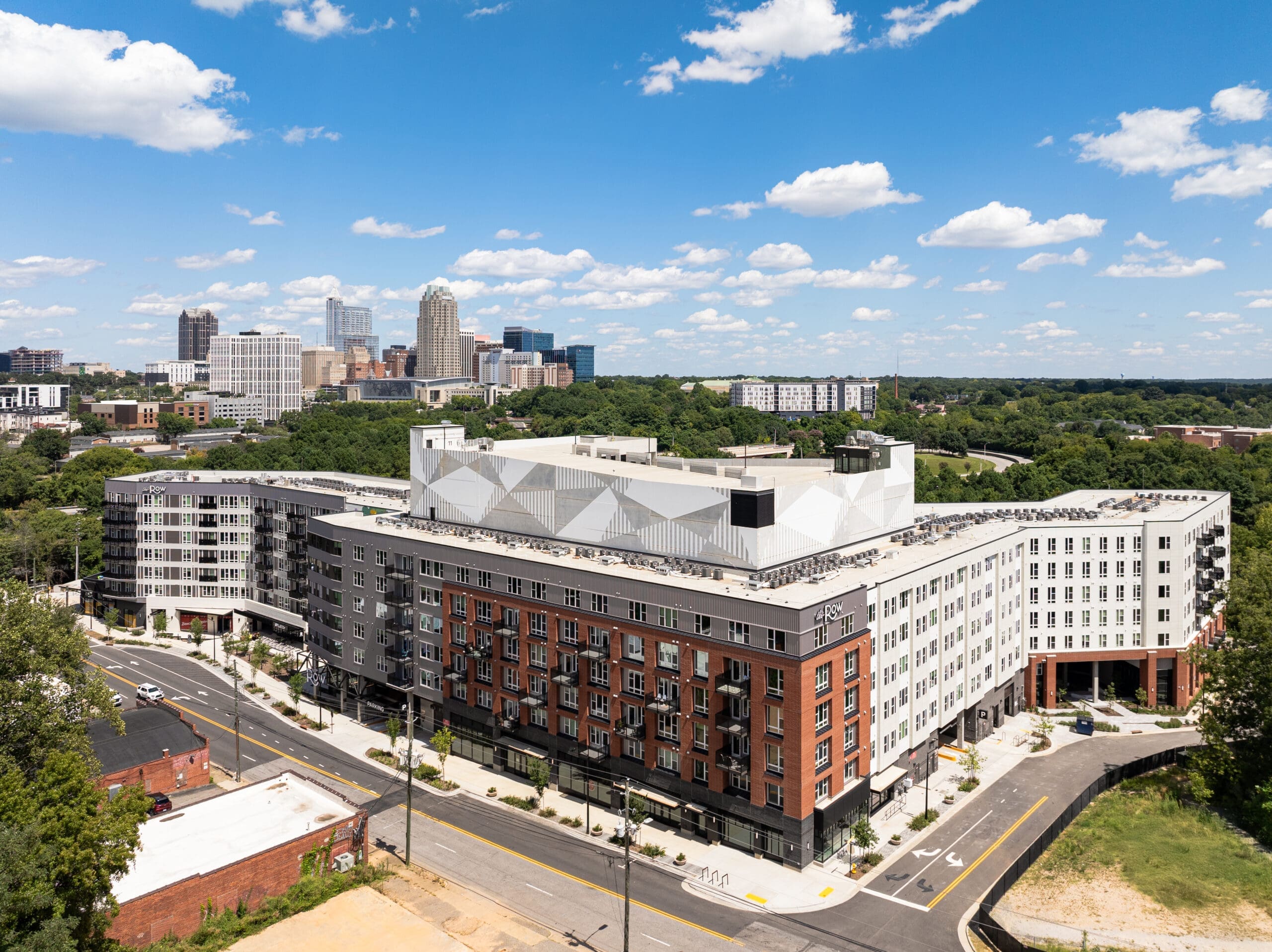 the row exterior over the city