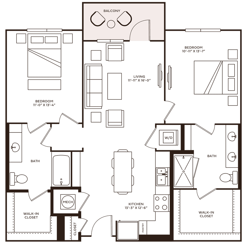 Oak floor plan layout