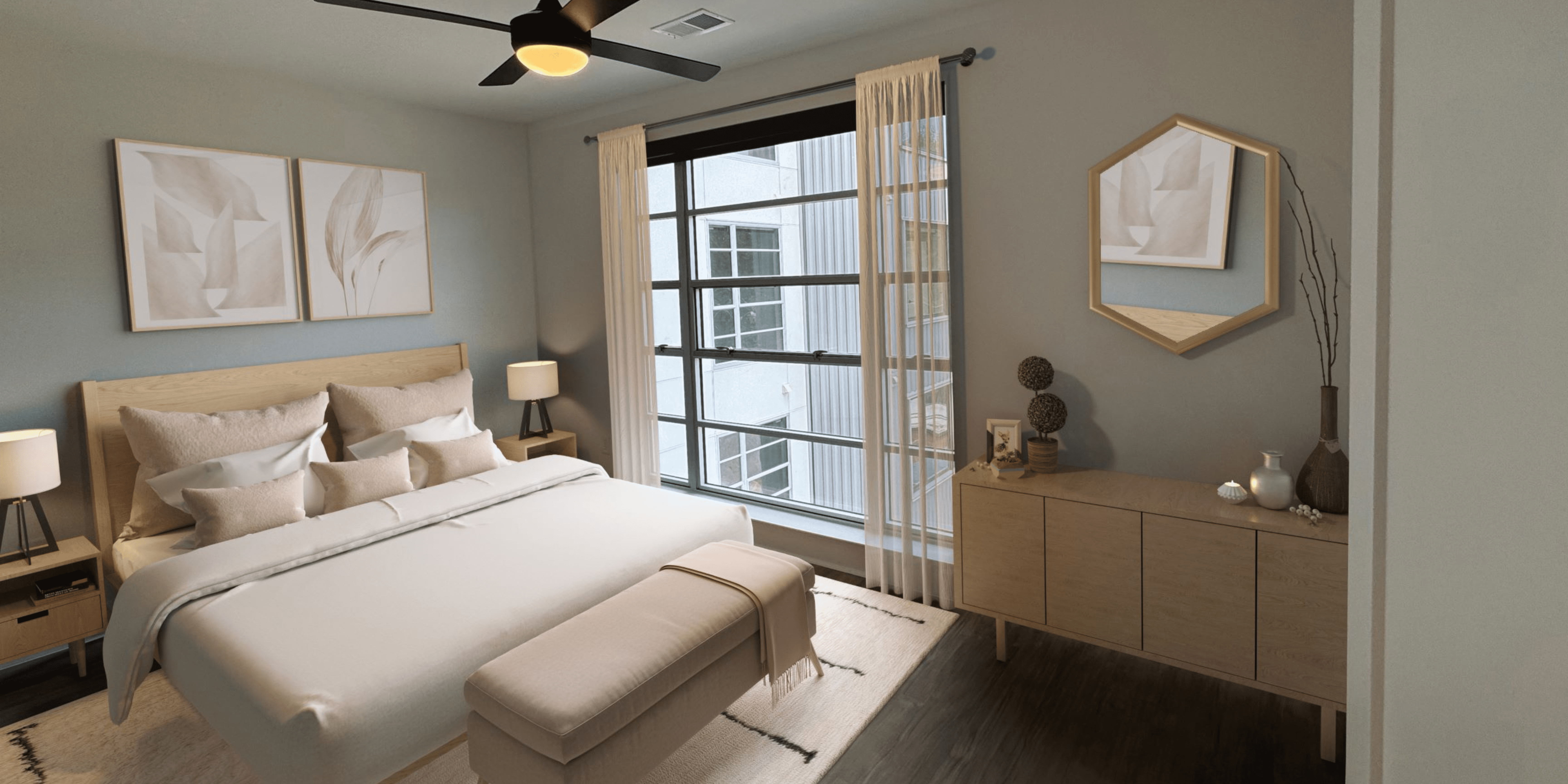 Furnished rendering of apartment