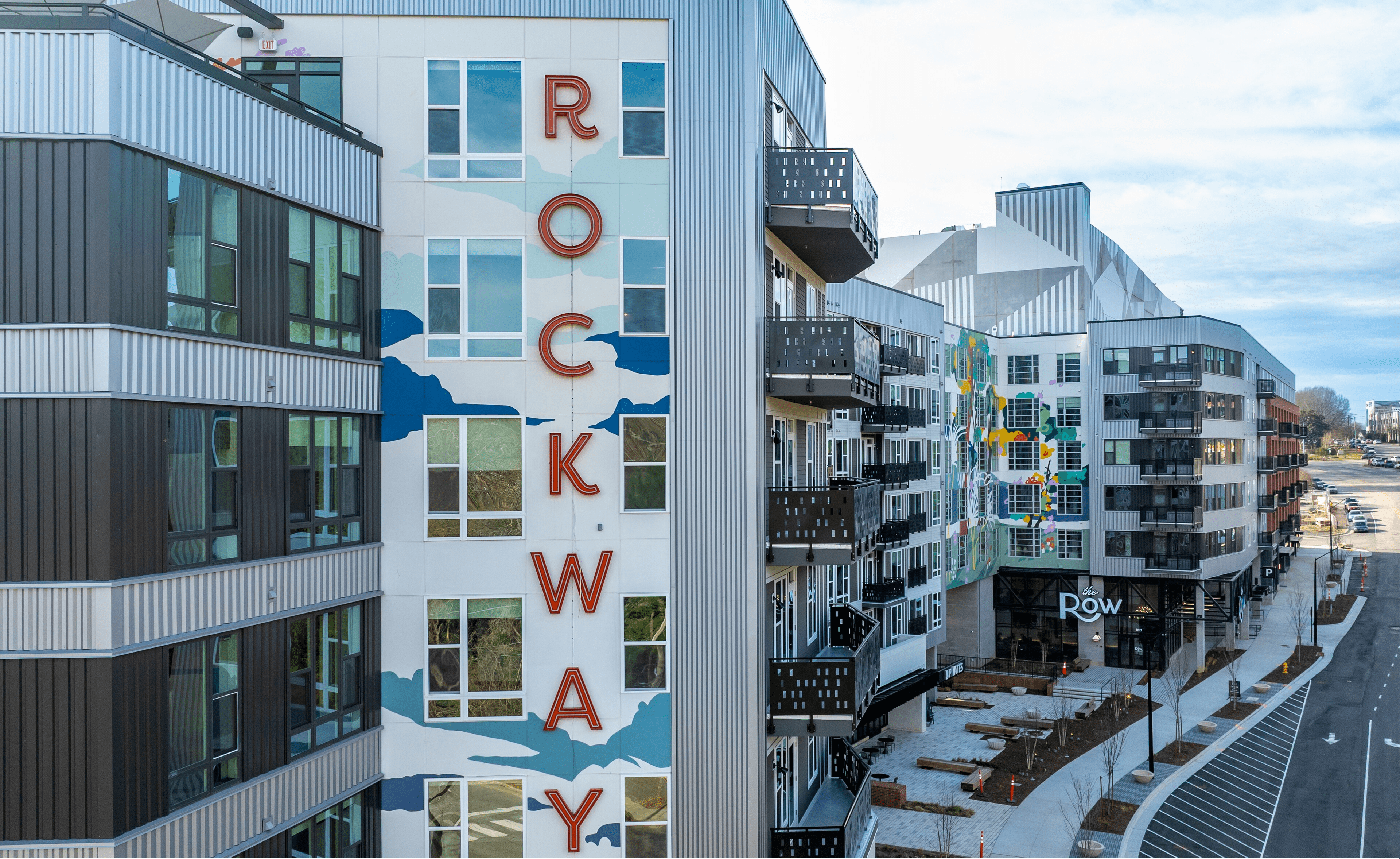 Ariel view of The Row in the Rockway district of downtown Raleigh
