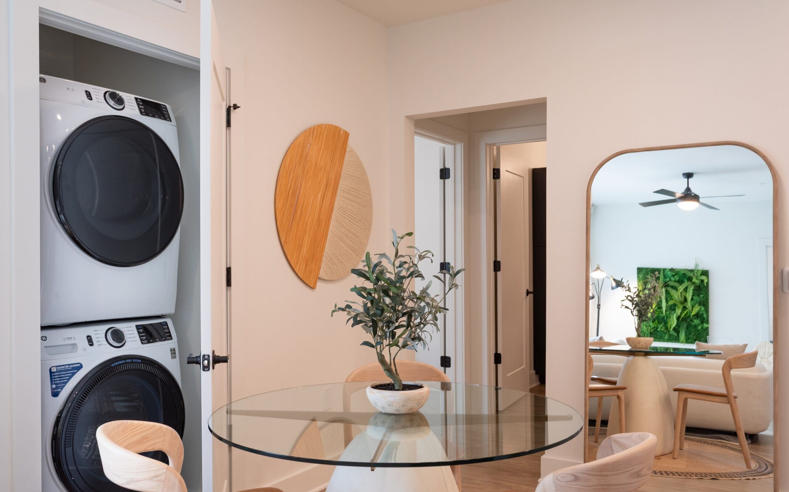 the row apartment with updated washer and dryer units